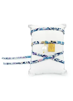 Bracciale/collana Tessuto Fiori Torii Perla