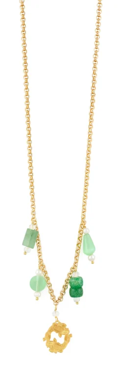 Collana Carpe Elementi Verde Giada
