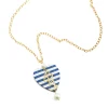 Collana Cuore Righe Blu