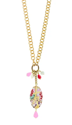 Collana Doppia Amicizia Rosa Fluo