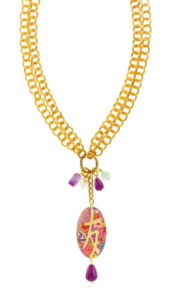 Collana Doppia Amicizia Viola