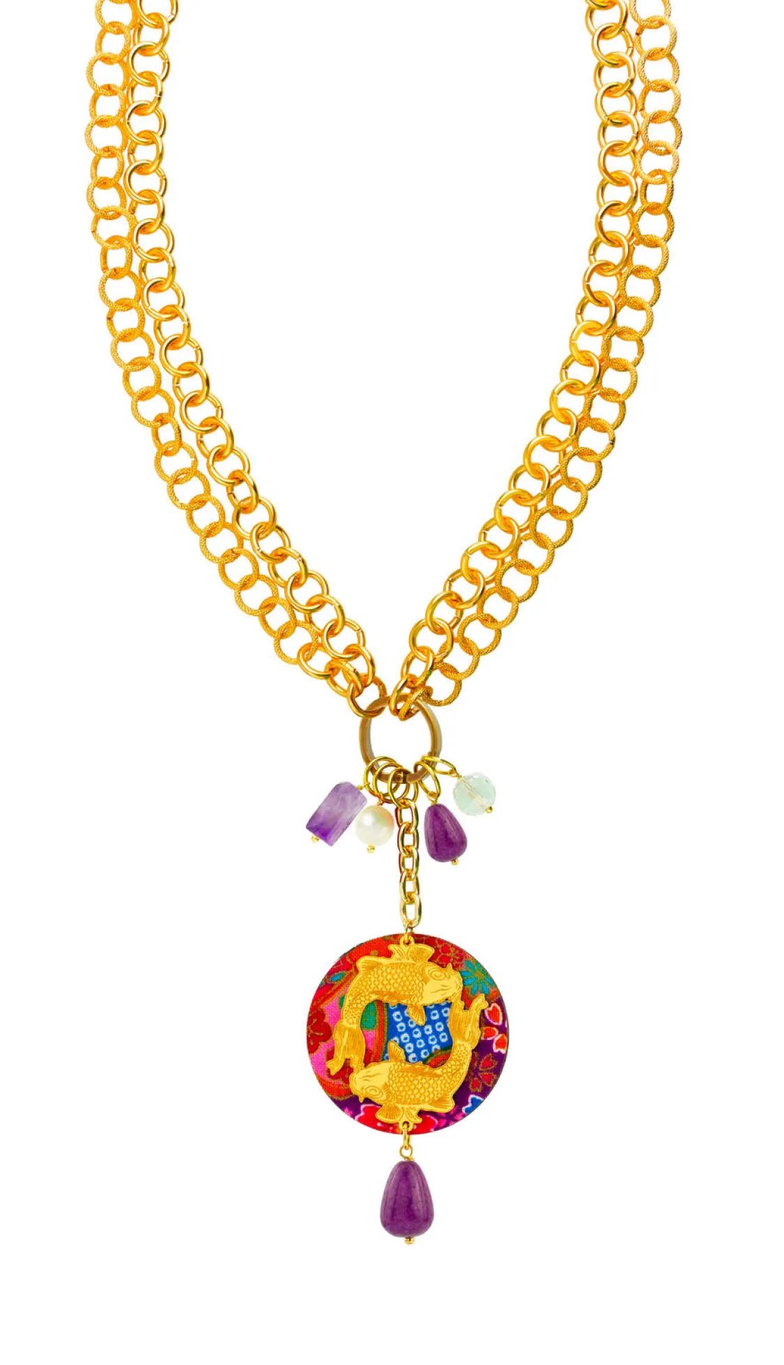 Collana Doppia Carpe Viola