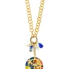 Collana Doppia Fiore Blu