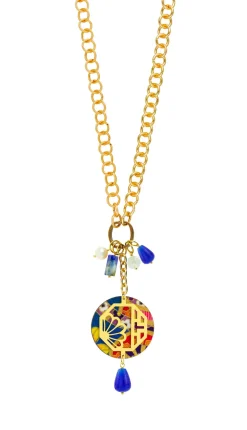 Collana Doppia Fiore Blu