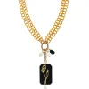 Collana Doppia Fiore Plexi Nero