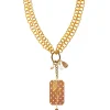 Collana Doppia Fiore Pois Marrone