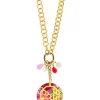 Collana Doppia Fiore Rosa Fluo