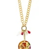 Collana Doppia Fiore Rubino