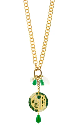 Collana Doppia Fiore Verde