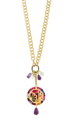 Collana Doppia Fiore Viola