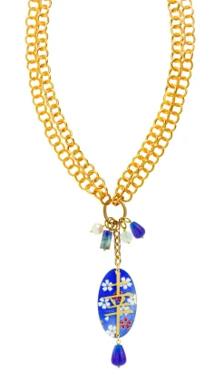 Collana Doppia Fortuna Blu