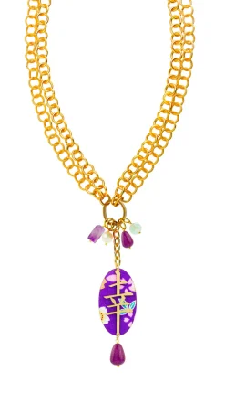 Collana Doppia Fortuna Viola