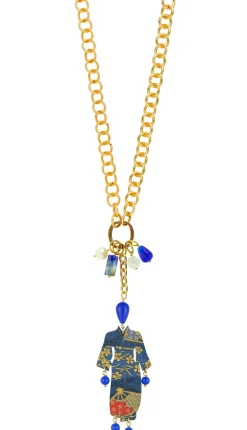 Collana Doppia Kimono Blu