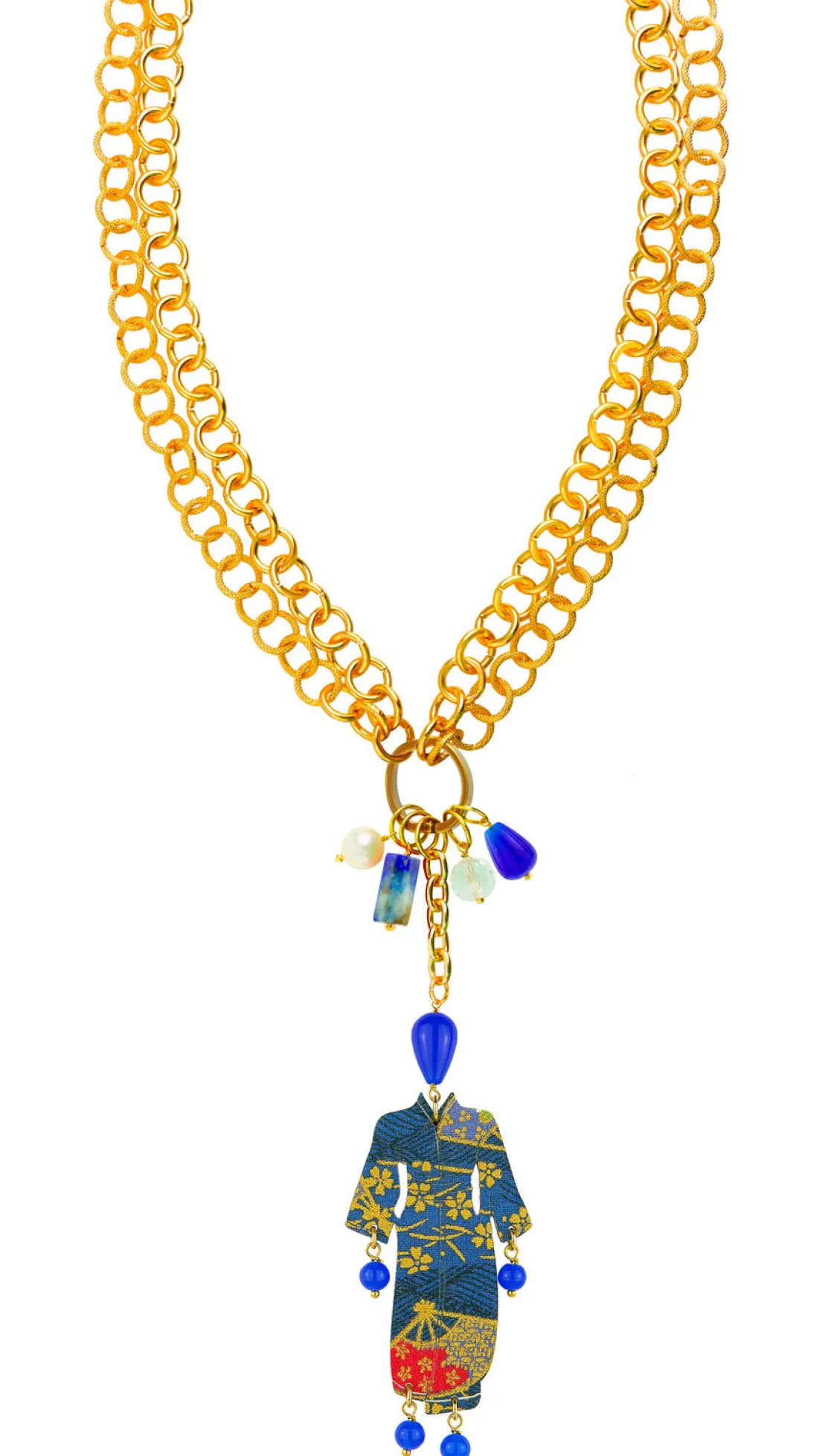 Collana Doppia Kimono Blu