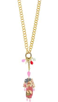 Collana Doppia Kimono Rosa Fluo