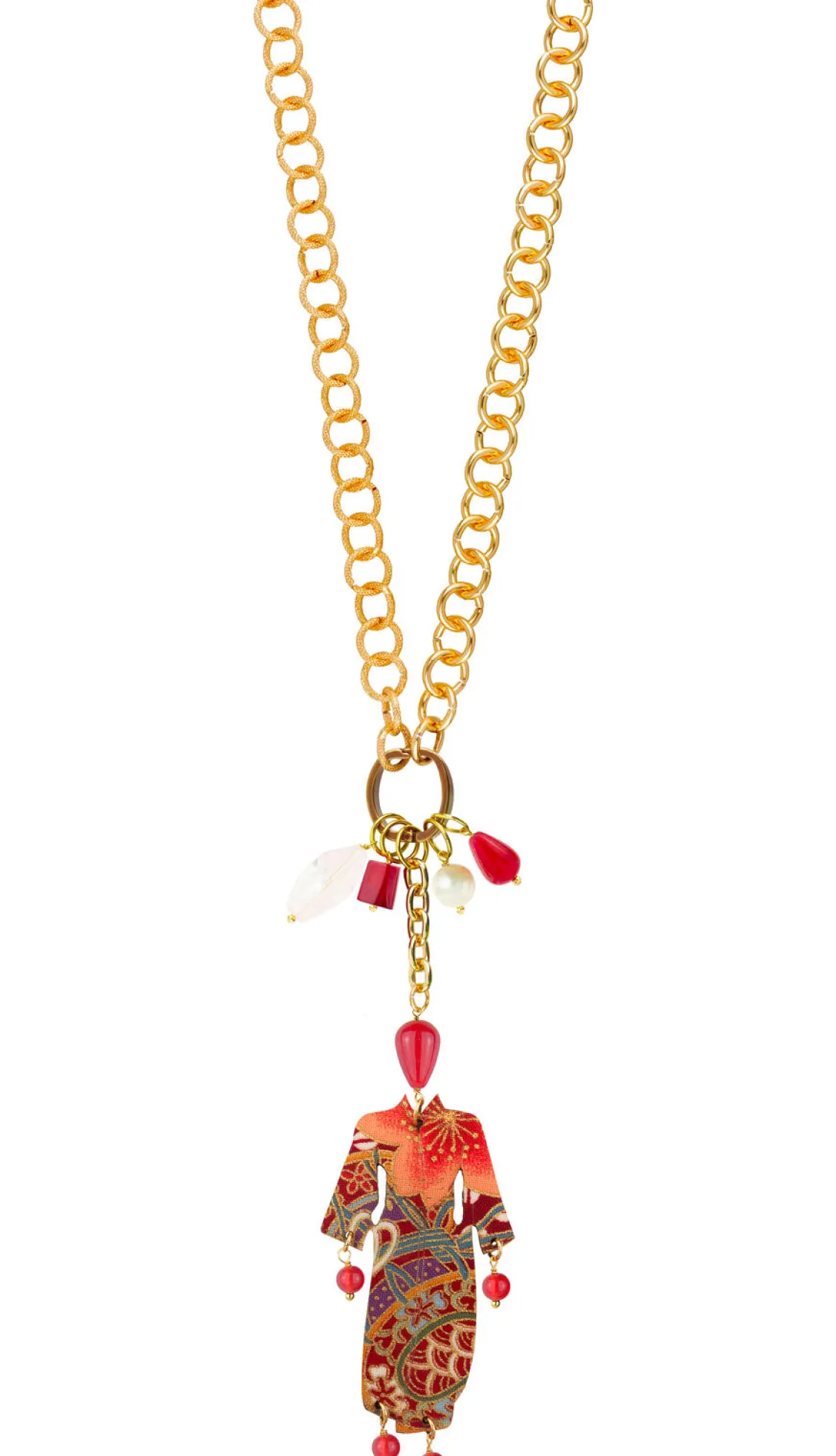 Collana Doppia Kimono Rubino