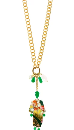 Collana Doppia Kimono Verde