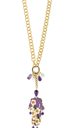 Collana Doppia Kimono Viola