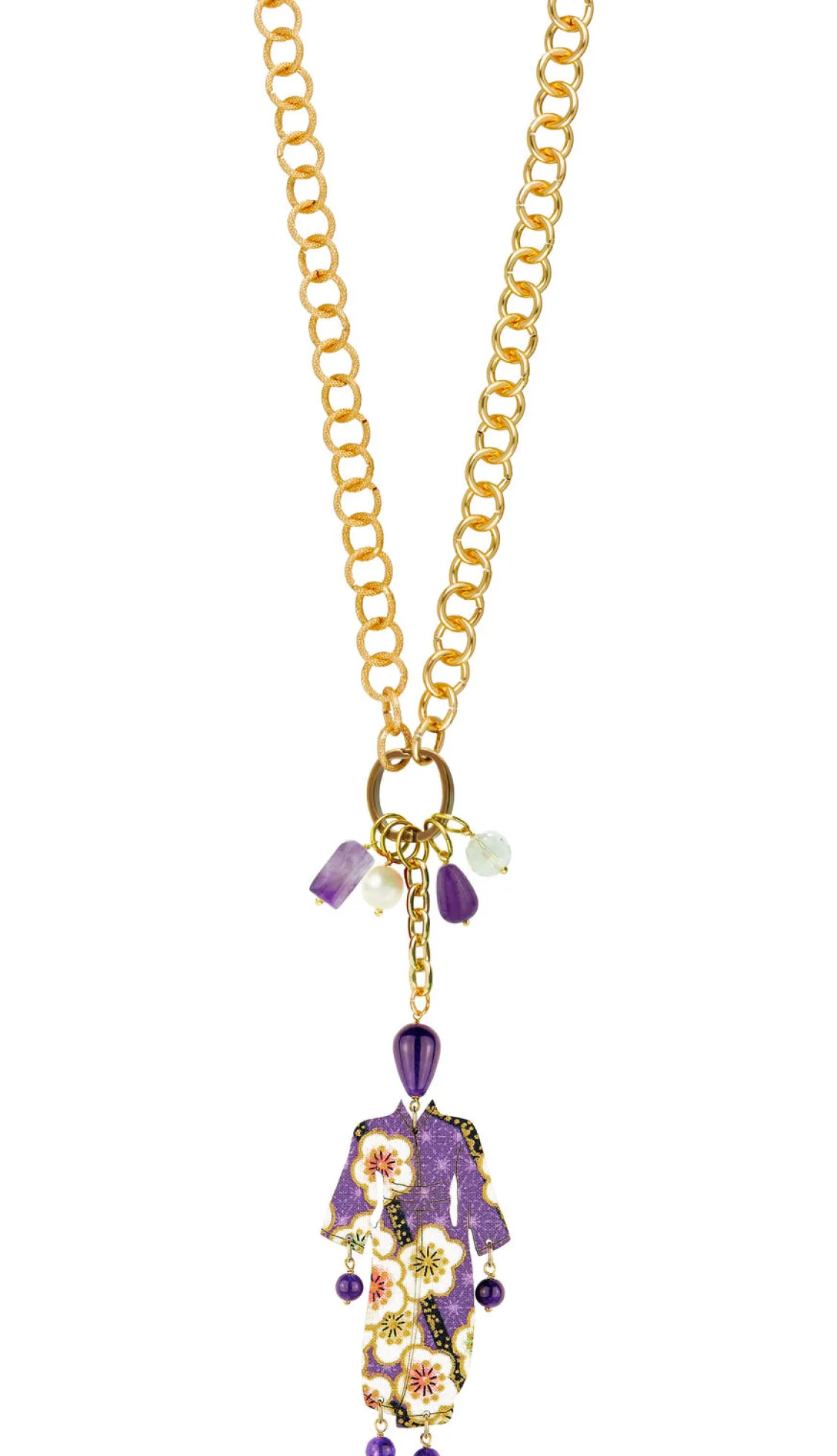 Collana Doppia Kimono Viola