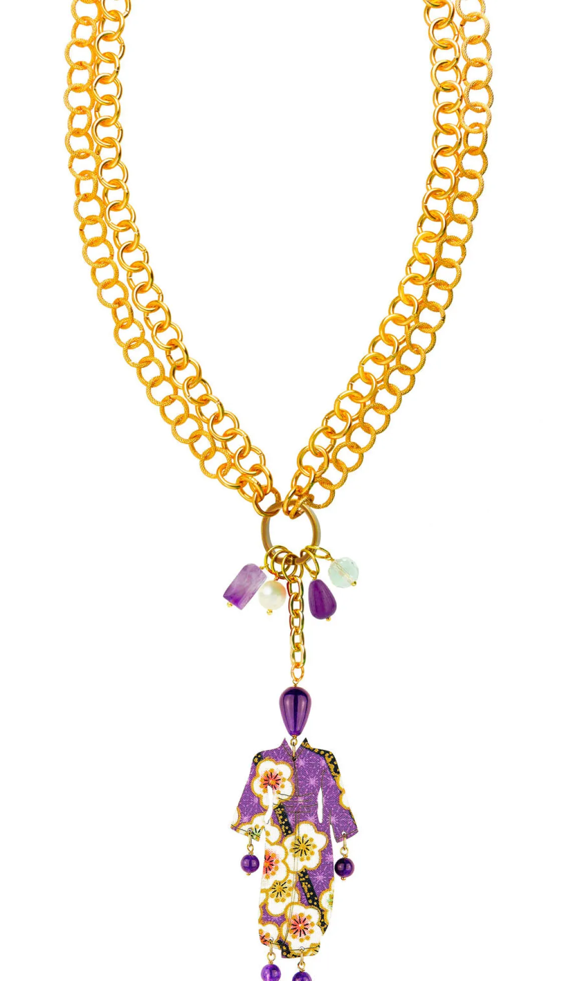 Collana Doppia Kimono Viola