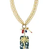 Collana Doppia Palma Fiore Perla