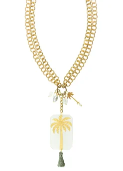 Collana Doppia Palma Plexiglass Trasparente