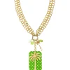 Collana Doppia Palma Pois Verde