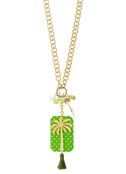 Collana Doppia Palma Pois Verde