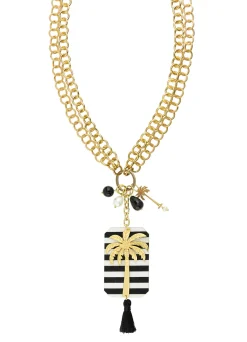 Collana Doppia Palma Riga Nero
