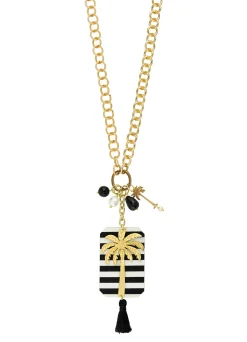 Collana Doppia Palma Riga Nero
