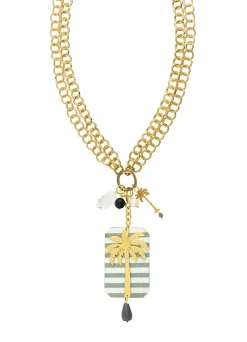 Collana Doppia Palma Riga Grigio