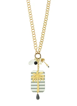 Collana Doppia Palma Riga Grigio