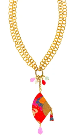 Collana Doppia Rosa Fluo