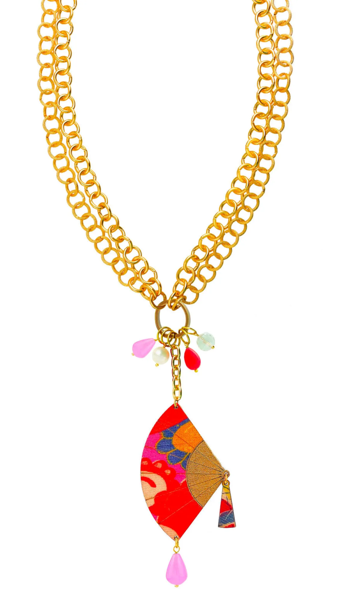Collana Doppia Rosa Fluo