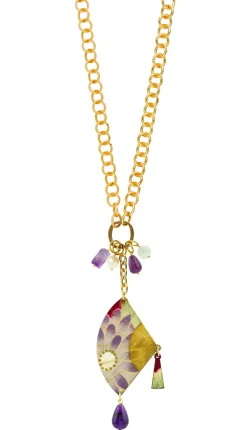 Collana Doppia Ventaglio Viola