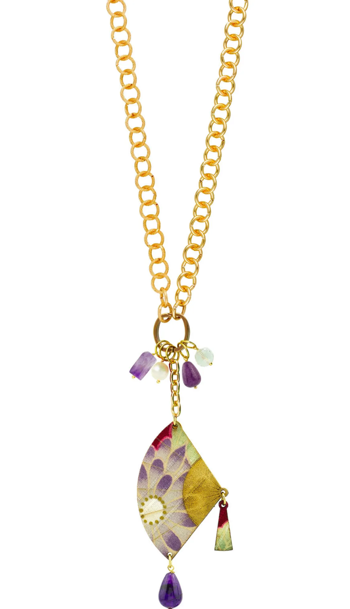 Collana Doppia Ventaglio Viola