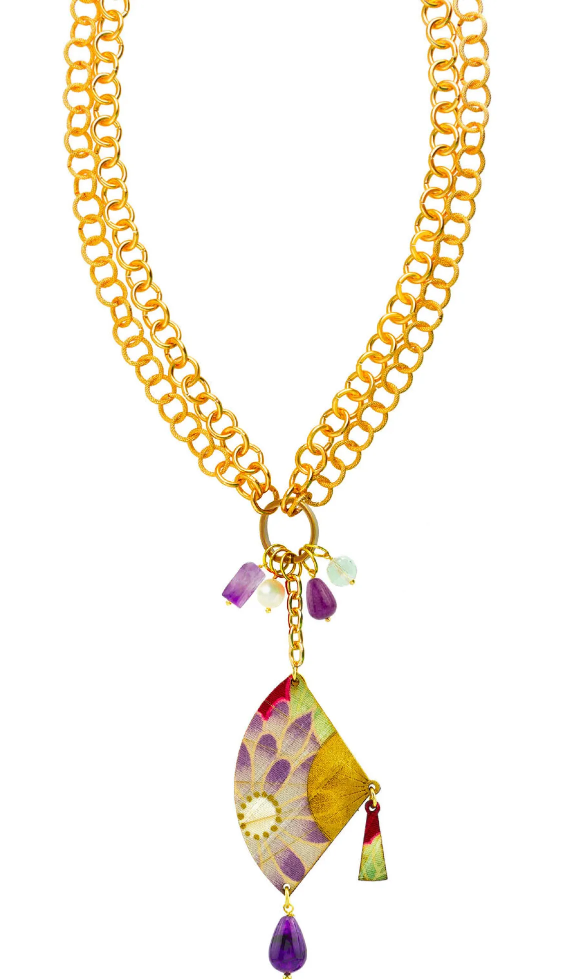 Collana Doppia Ventaglio Viola