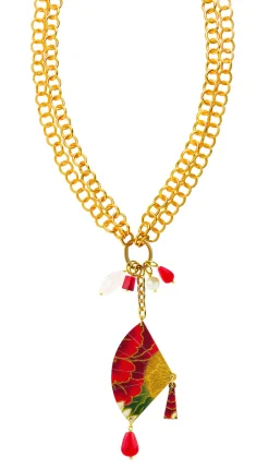 Collana Doppia Ventaglio Rubino
