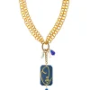 Collana Doppia Viso Jeans Blu