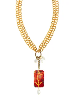 Collana Doppia Viso Perla