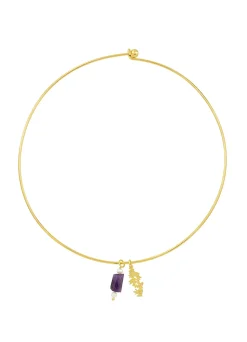 Collana Girocollo Rigida Bambù Viola