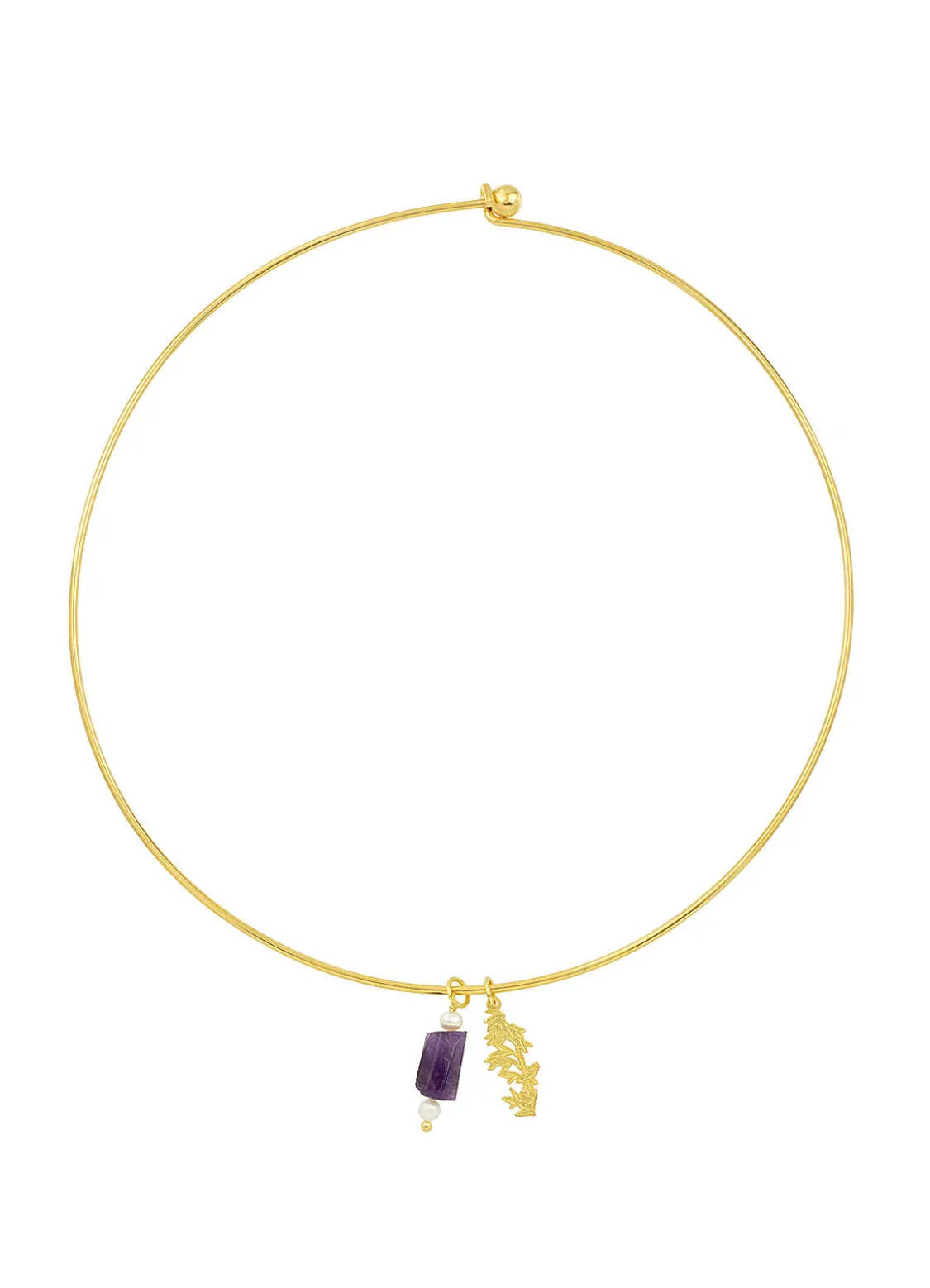 Collana Girocollo Rigida Bambù Viola
