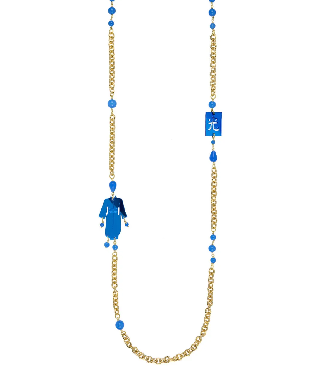 Collana Kimono Plexi Azzurro