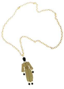 Collana Kimono Seta Oro Nero