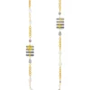 Collana Lebolina Viso E Quadrifoglio Righe Grigio