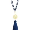 Collana Lu Plexi Trasparente Nappa Blu