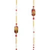 Collana Lunga Cuore E Quadrifoglio Rubino E Cristalli