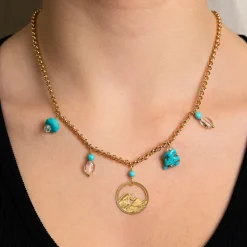 Collana Onda Elementi Turchese