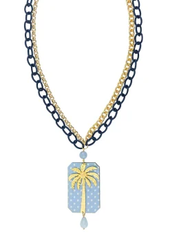 Collana Palma Pois Celeste