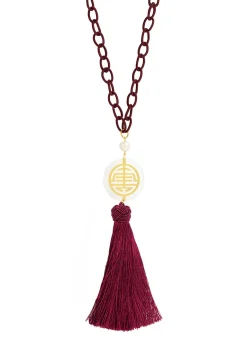 Collana Shou Plexi Trasparente Nappa Bordeaux